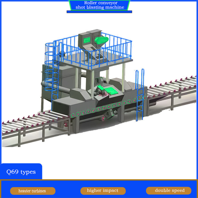 Automatic Electric Roller Conveyor Shot Blasting Machine with Perfect Dust Collector