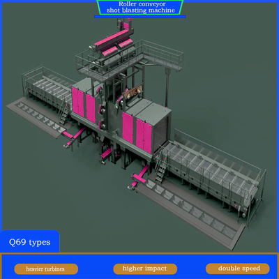 Automatic Q6930A High End Roller Conveyor Shot Blasting Machine for Large Steel Beams