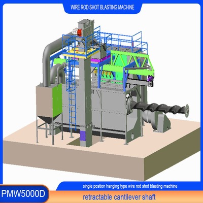 Blue and Green Wire Rod Coil Shot Blasting Cleaning Machine with Customization Option
