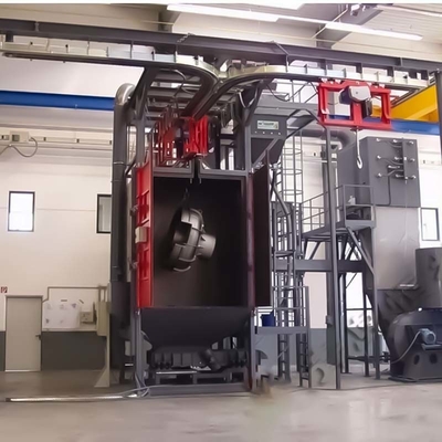 International Standard Overhead Conveyor Rail Shot Blasting Machine for Multiple Hooks