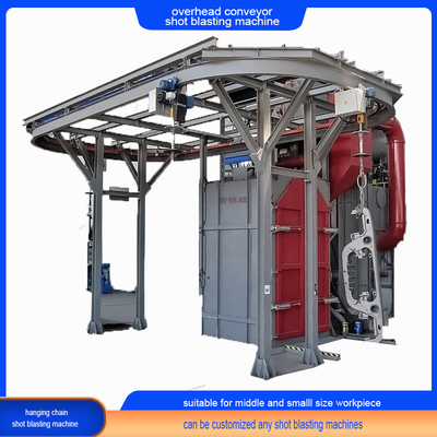 Overhead Monorail Multiple Hooks Conveyor Shot Blasting Machine for Various Structures