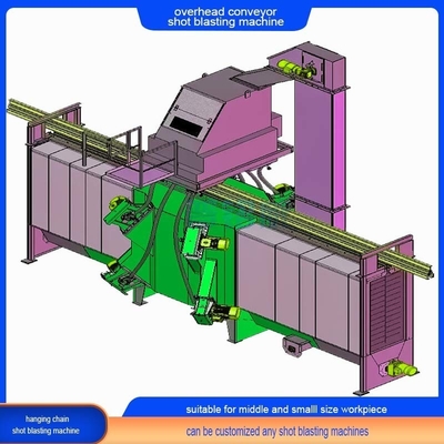 Residue Free Chamber Overhead Straight Rail Continuous Conveyor Shot Blasting Machine