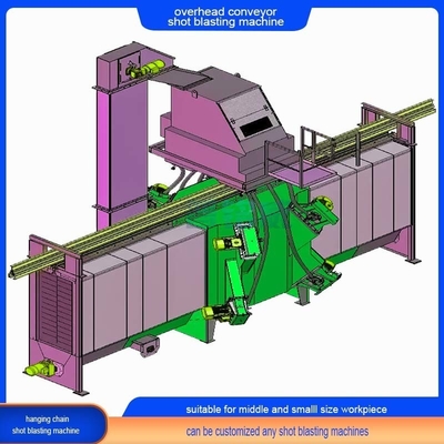 Residue Free Chamber Overhead Straight Rail Continuous Conveyor Shot Blasting Machine