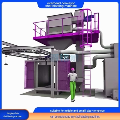 Light Metal Casting Overhead Shot Blasting Machine with Customization and Multiple Hooks