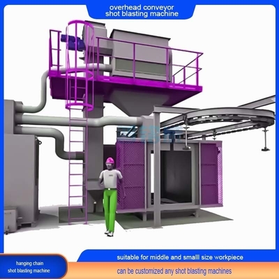 Light Metal Casting Overhead Shot Blasting Machine with Customization and Multiple Hooks