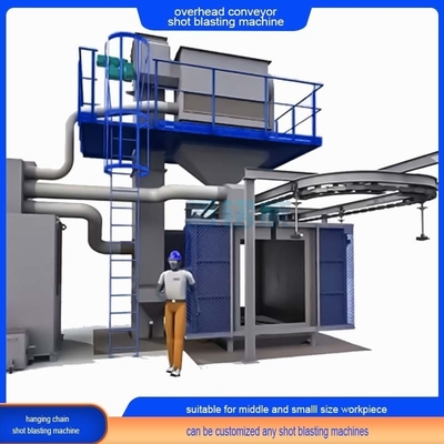 Overhead Catenary-Through Shot Blasting Machine with Degreasing Overhead Chain Monorail