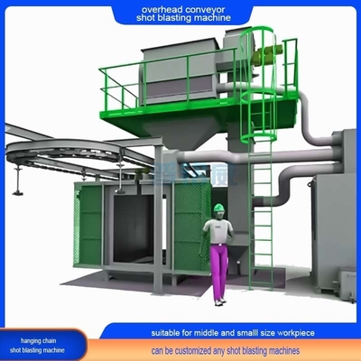Automatic Overhead Chain Continuous Conveyor Shot Blasting Machine with Hanging Hooks