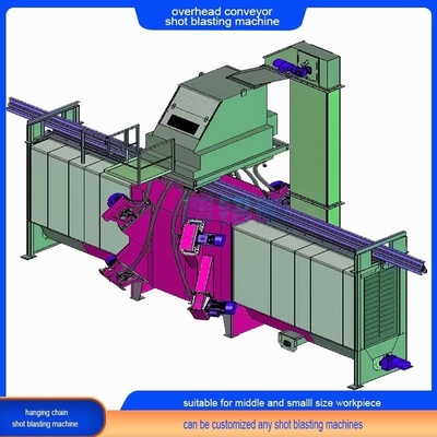 Automatic Overhead Chain Continuous Conveyor Shot Blasting Machine with Hanging Hooks