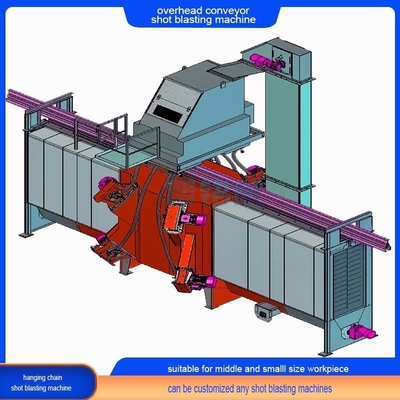 Automatic Overhead Chain Continuous Conveyor Shot Blasting Machine with Hanging Hooks