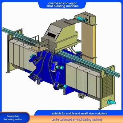 High Operational Safety Overhead Straight Rail Hook Conveyor Shot Blasting Machine