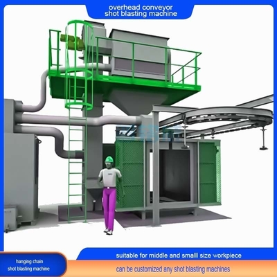 Automatic Overhead Rail Hook Conveyor Shot Blasting Machine with Compact and Rugged Design