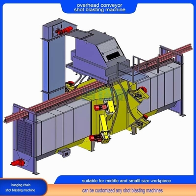Multiple Hooks Hanger Overhead Monorail Shot Blasting Machine for Welded Structures