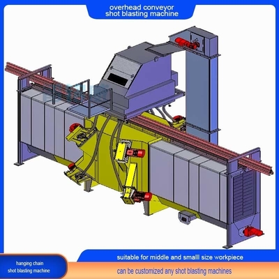 Overhead Suspended Load Monorail Conveyor Shot Blasting Machine with Multiple Hooks One