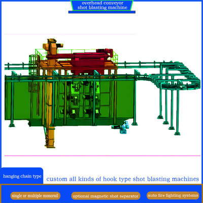 Monorail Hanger Shot Blasting Machine with Sheet Metal Pieces Terms of Payment T/T and So