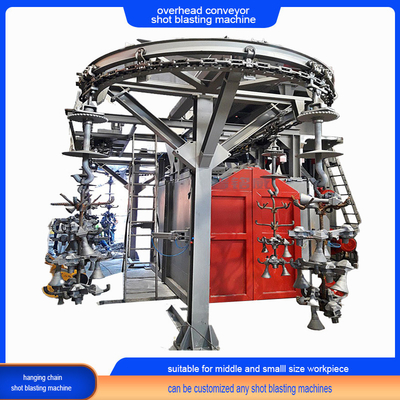 Electric Overhead Monorail Hanger Shot Blasting Cleaning Machine with Multiple Hooks