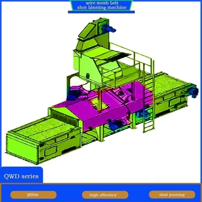Automatic Wire Mesh Belt Conveyor Shot Blasting Machine with High Blasting Capacity