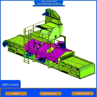 Automatic Wire Mesh Belt Conveyor Shot Blasting Machine with High Blasting Capacity