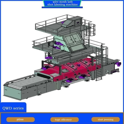 Abrasion Resistant Wire Mesh Belt Conveyor Shot Blasting Machine for Precise Cleaning