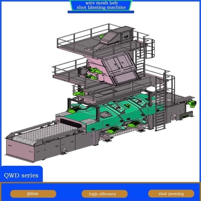 Customized QWD Series Wire Mesh Belt Shot Blasting Machine for Plastic Fabrications