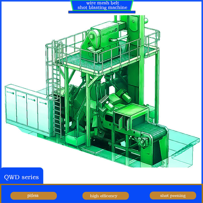 Customized QWD Series Wire Mesh Belt Shot Blasting Machine for Plastic Fabrications