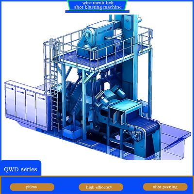 Customized Wire Mesh Belt Conveyor Shot Blasting Machine for Cleaning Workpiece Surface