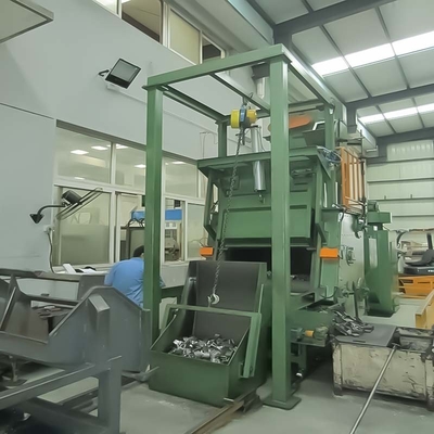 Q32 Tumble Belt Shot Blasting Machine for Brass Fittings Rust Removal Yellow and Blue