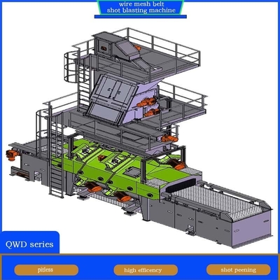 Pumingwei Customization Wire Mesh Belt Conveyor Shot Blasting Machine for Thin Walls
