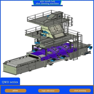Pumingwei Customization Wire Mesh Belt Conveyor Shot Blasting Machine for Thin Walls