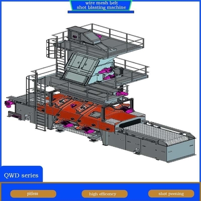 Pumingwei Customization Wire Mesh Belt Conveyor Shot Blasting Machine for Thin Walls