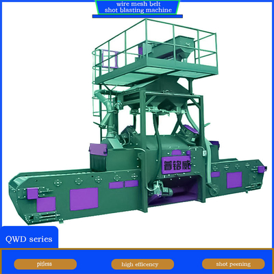 0.5-4 M/Min Cleaning Speed Wire Mesh Belt Shot Blasting Machine with Pitless Design
