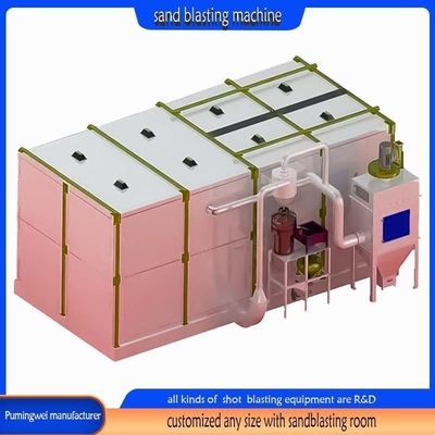 Shot Blasting Cleaning Way Customization Sandblasting Booth for Various Materials