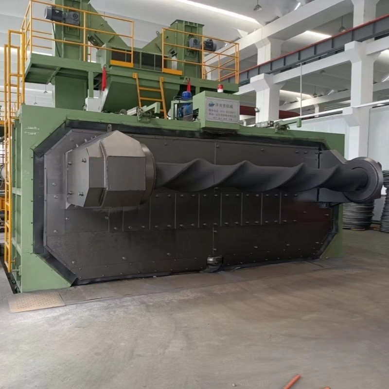 Double Station Round Wire Shot Blasting Machine with Five Star Service and 6.6*5.5*6m