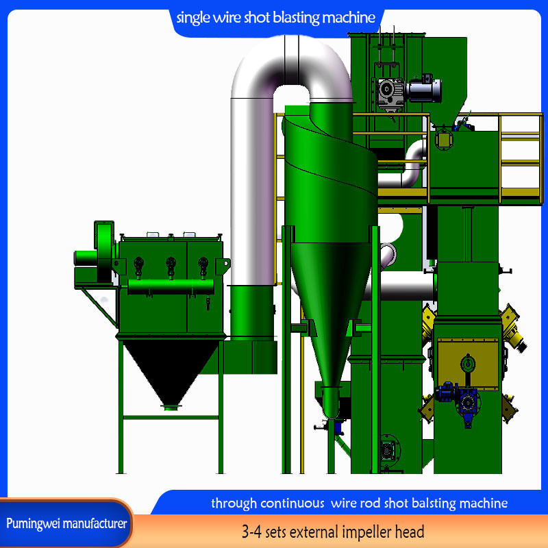 Online Coil Rod Shot Blasting Machine for Cold Heading Steel The Max Diameter 130mm