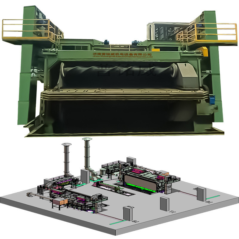 Alternative Pickling Cleaning 4-9 Coils Per Hour Wire Rod Coil Shot Blasting Machine