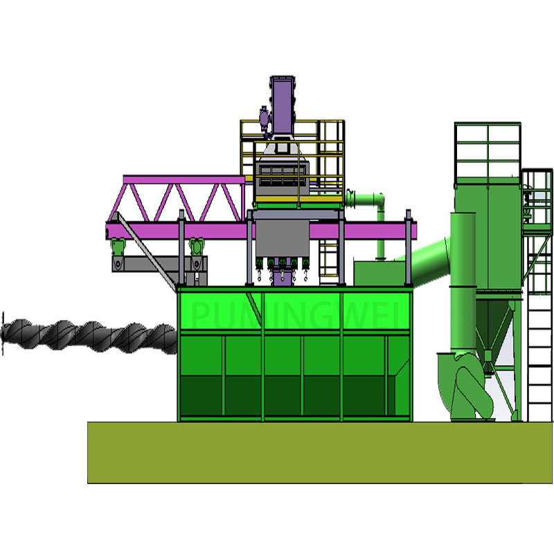 Customized PLC Mobile Mandrel Wire Rod Coil Shot Blasting Machine For Your Requirement