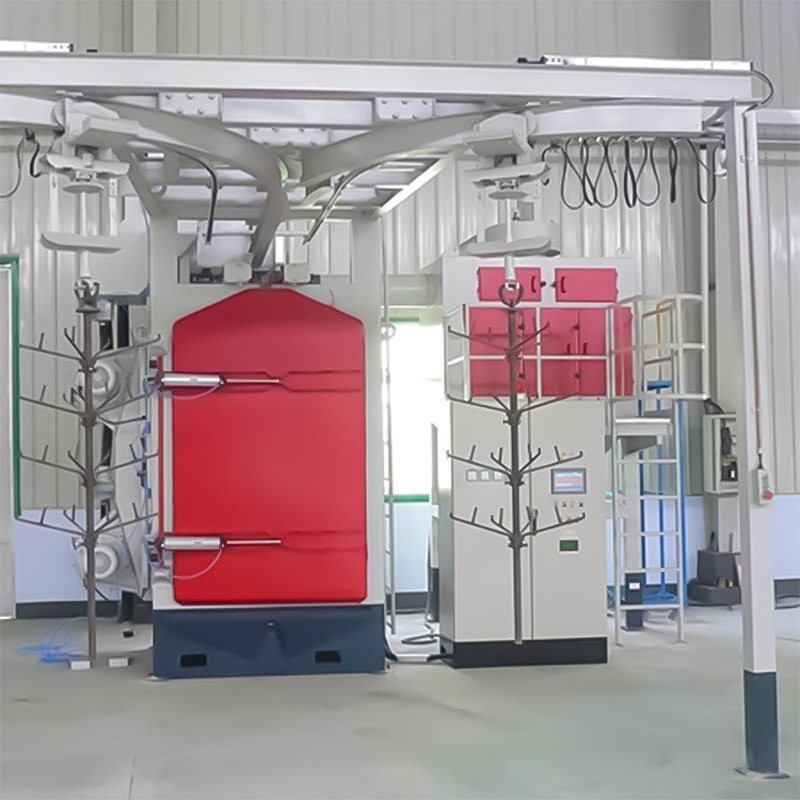 High Cleaning Overhead Hanger Hook Shot Blasting Machine for Custom Sizes and Options