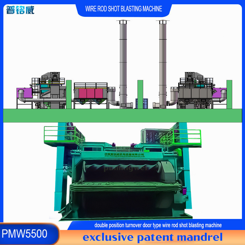 Pmw 5500 Wire Rod Coil Shot Blasting Machine for Continuous Batch Operation Fuel Electric