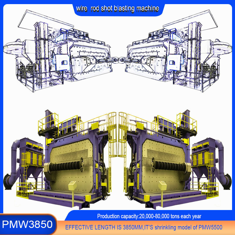 30kw/Set Impeller Head Power Wire Rod Coil Shot Blasting Machine with State Inspection