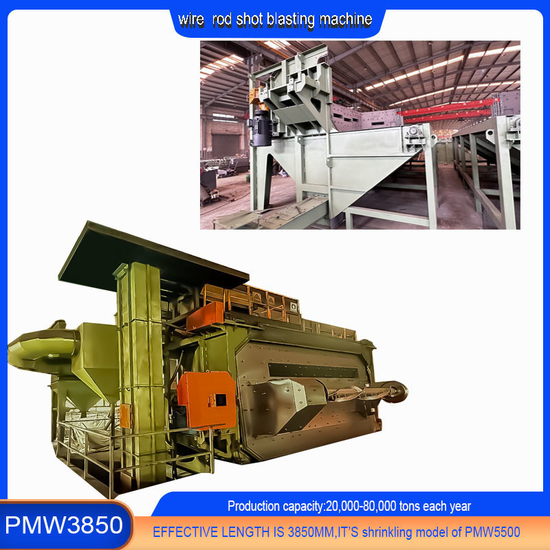 High Cleanliness Three Colors Blast Wheel Wire Rod Coil Shot Blasting Machine for Cleaning