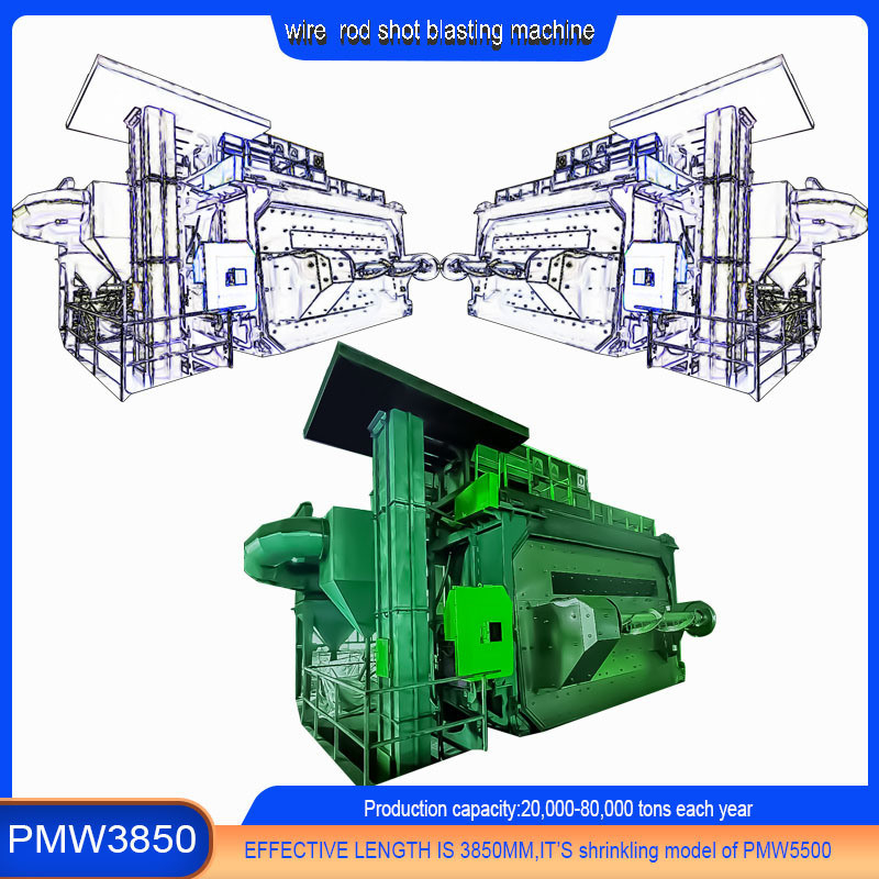 Wire Products Descaling and Shot Peening Electric Wire Rod Coil Shot Blasting Machine