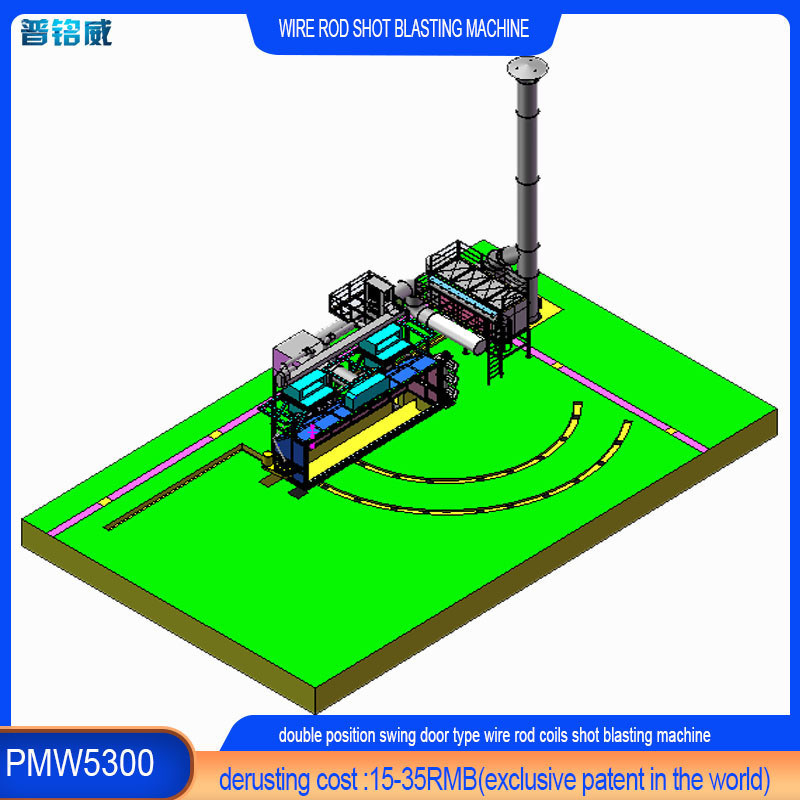 Wire Metal Surface Shot Blasting Machine with Dust Density 3 Mg/Cubic Meter Customization