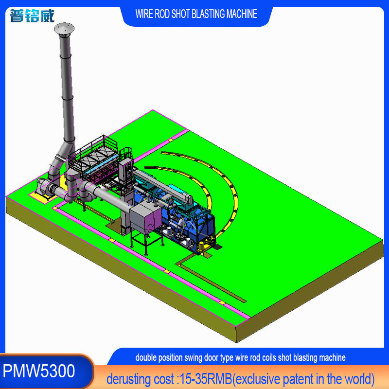 Wire Rod Coil Shot Blasting Machine with Production Efficiency of 4-10 Coils Per Hour