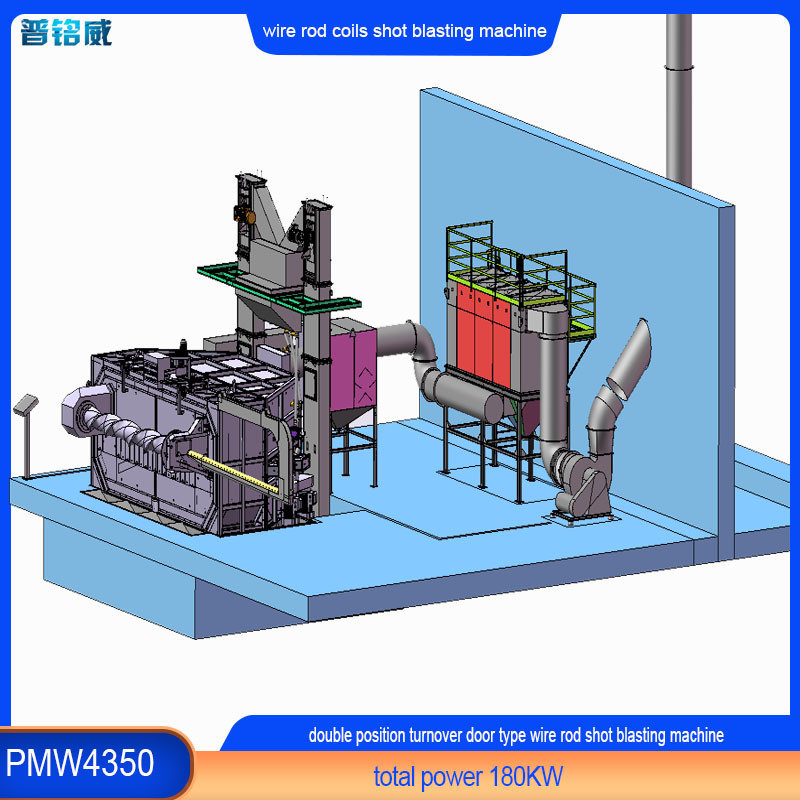 30 Kw Single Blast Wheel Wire Rod Coil Shot Blasting Machine with Customizable Options