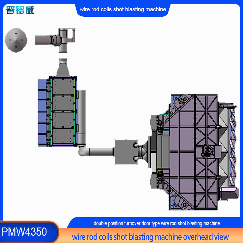 Wire Rod Coil Shot Blasting Machine for Double Mandrel Loading Wire Roll Customizable