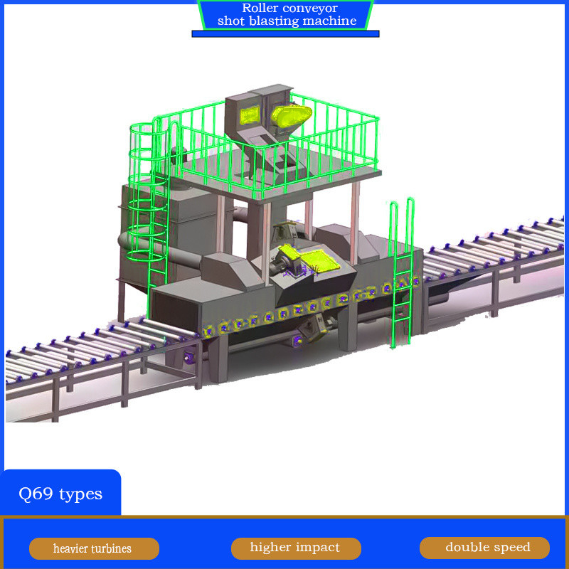 Powerful Impeller Head 4*11kw Roller Conveyor Shot Blasting Machine for Profile Steels