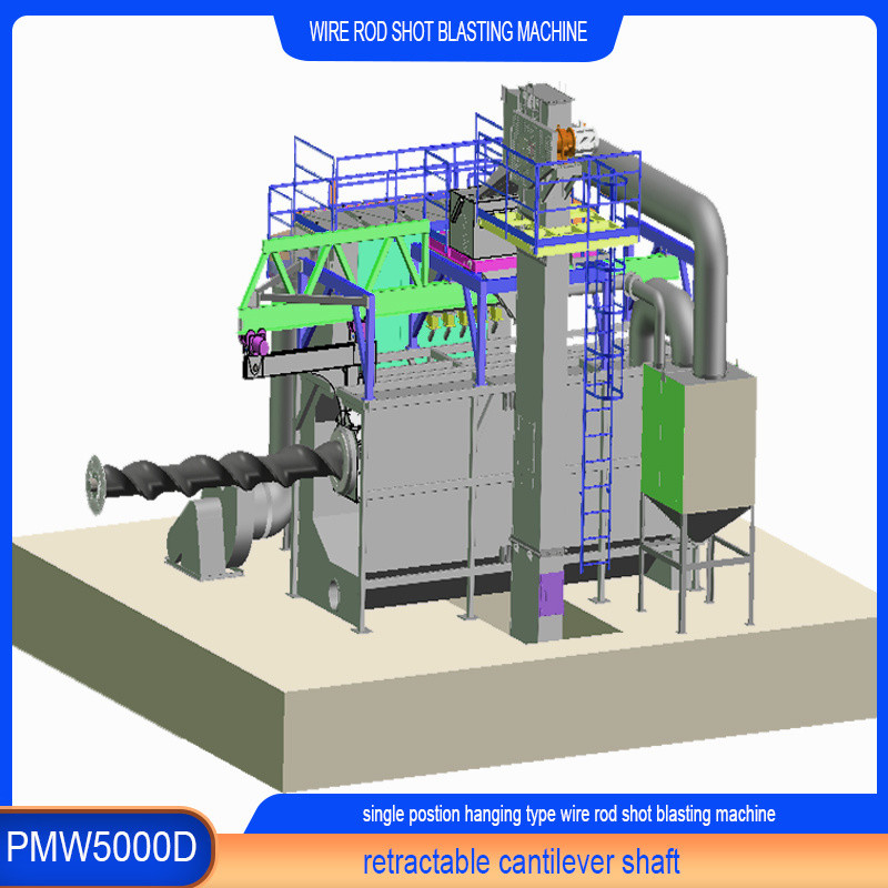 Electric Coil Rod Shot Blasting Machine 6.5-42 mm with 2-4 Coils Per Hour Efficiency