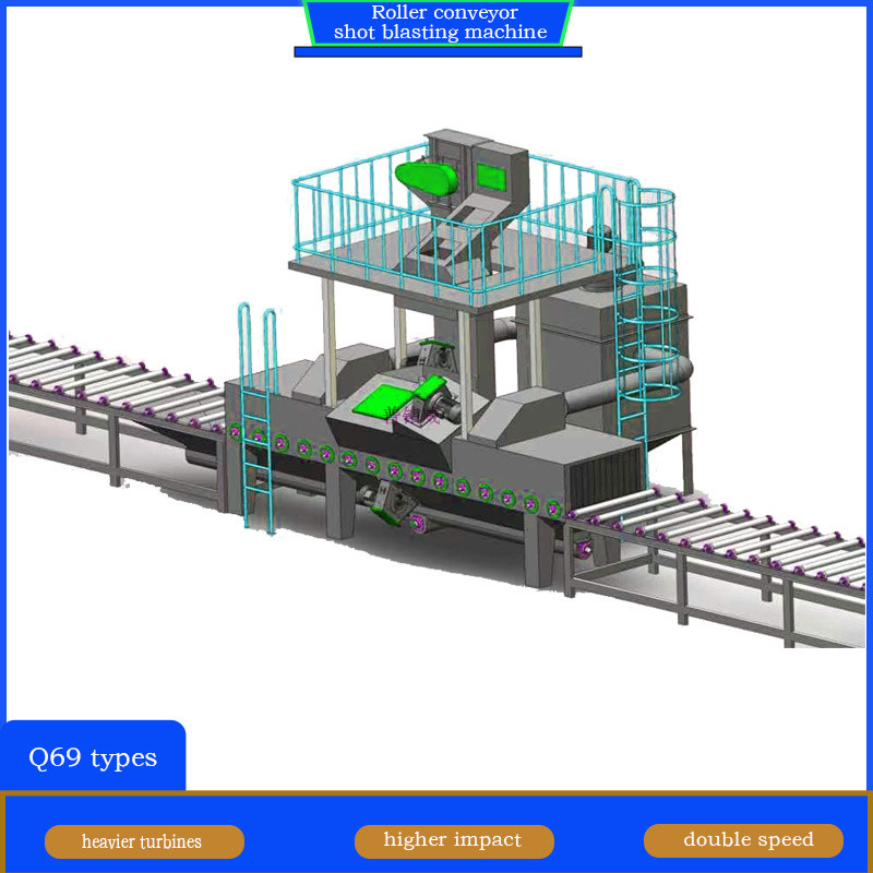Blast Wheel PLC Control Roller Conveyor Shot Blasting Machine Electric and Fuel Electric