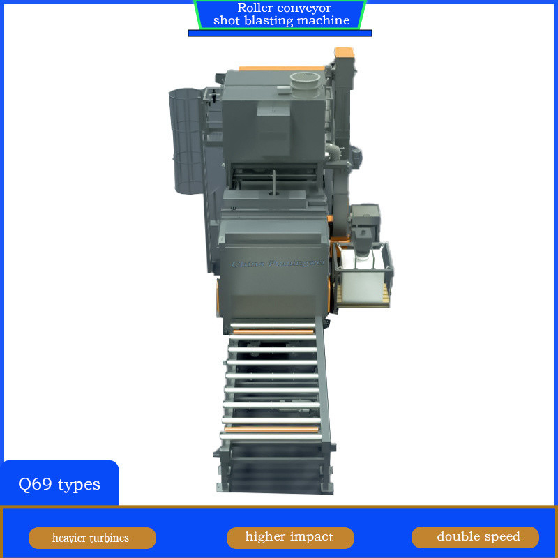 High Cleanliness Roller Conveyor Shot Blasting Machine Fast Pass-Through Times 6 M/Min