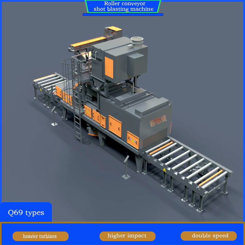 Cleaning Workpiece Surface Roll Conveyor Shot Blasting Machine with Automatic Paint System