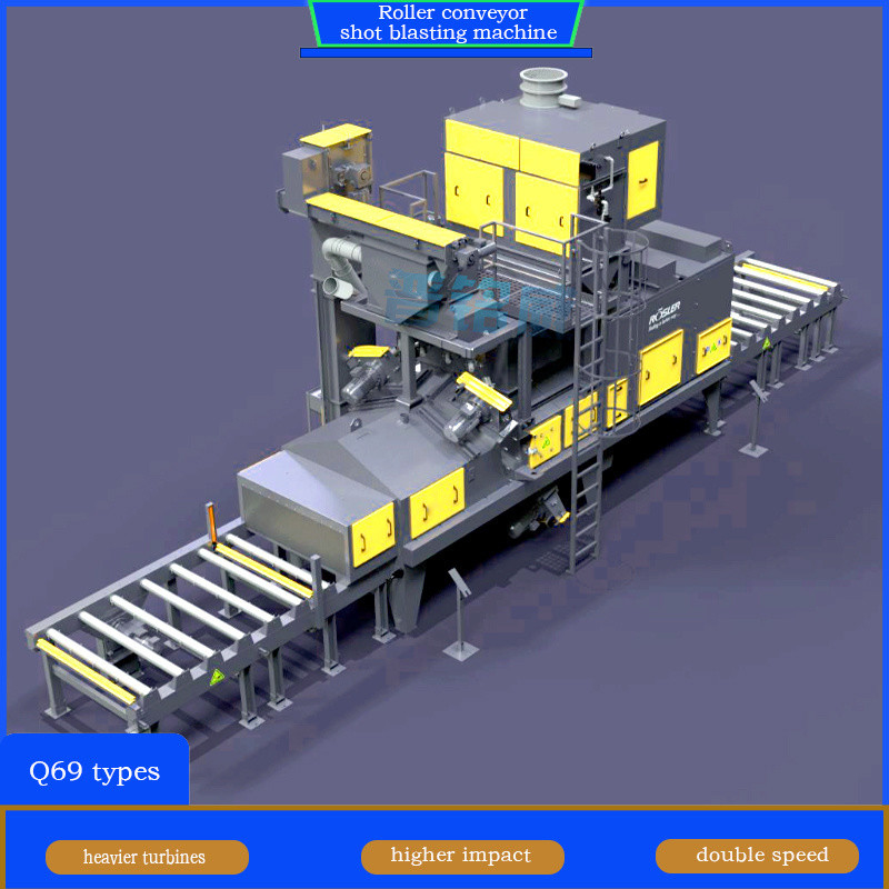 5000 Cubic Meter Per Hour Capacity Dust Collector Roller Conveyor Shot Blasting Machine